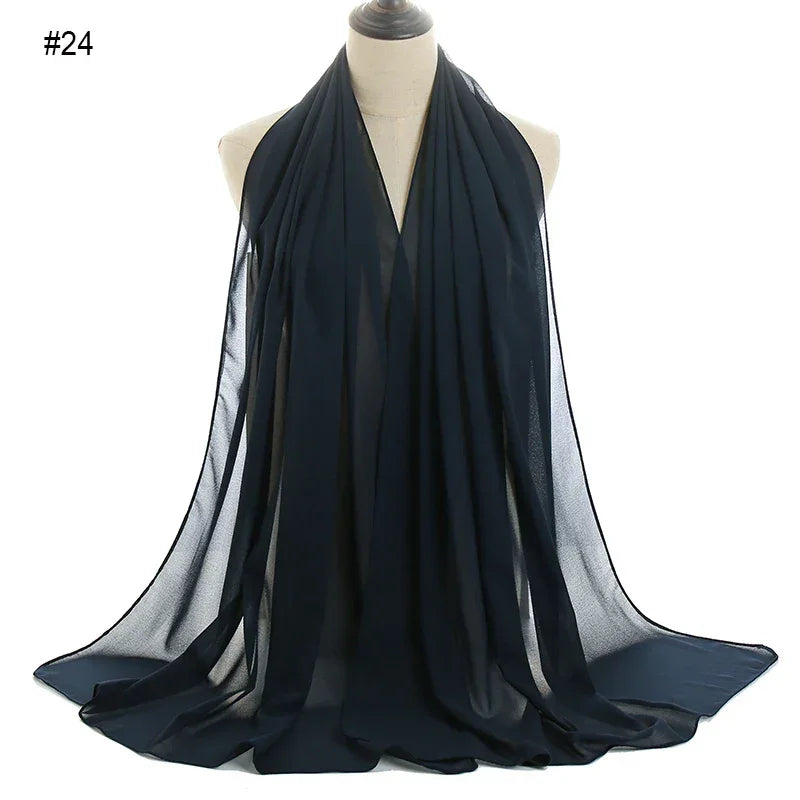 Solid Chiffon Shawl Scarf - Palm and Thread