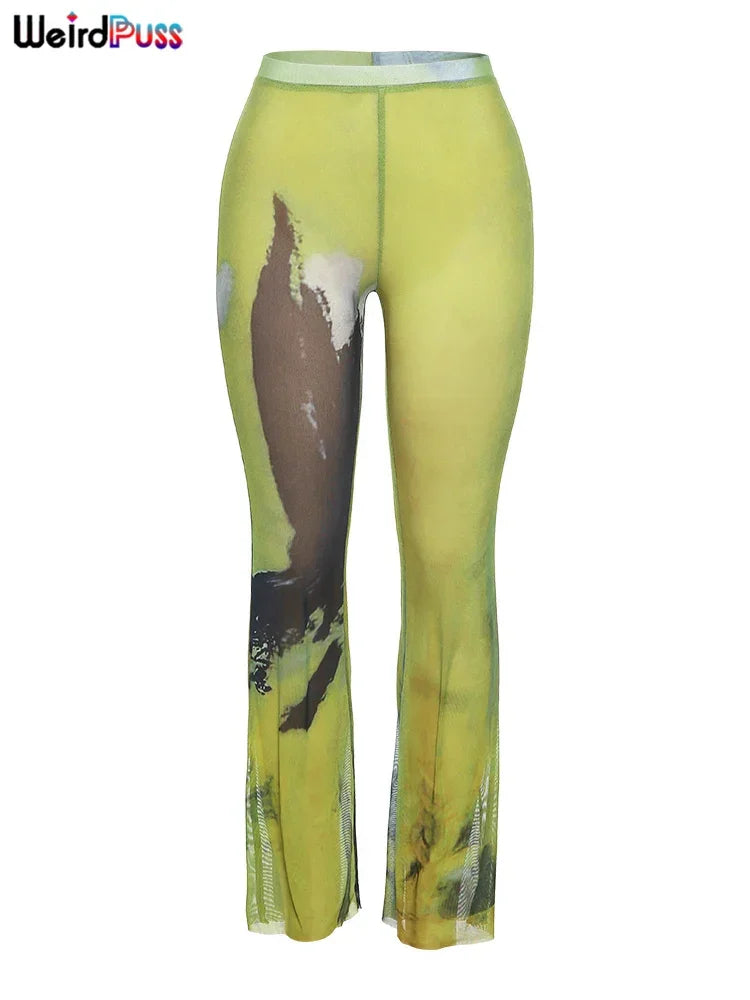 Weird Puss Mesh Tie Dye Straight Pant - Palm and Thread