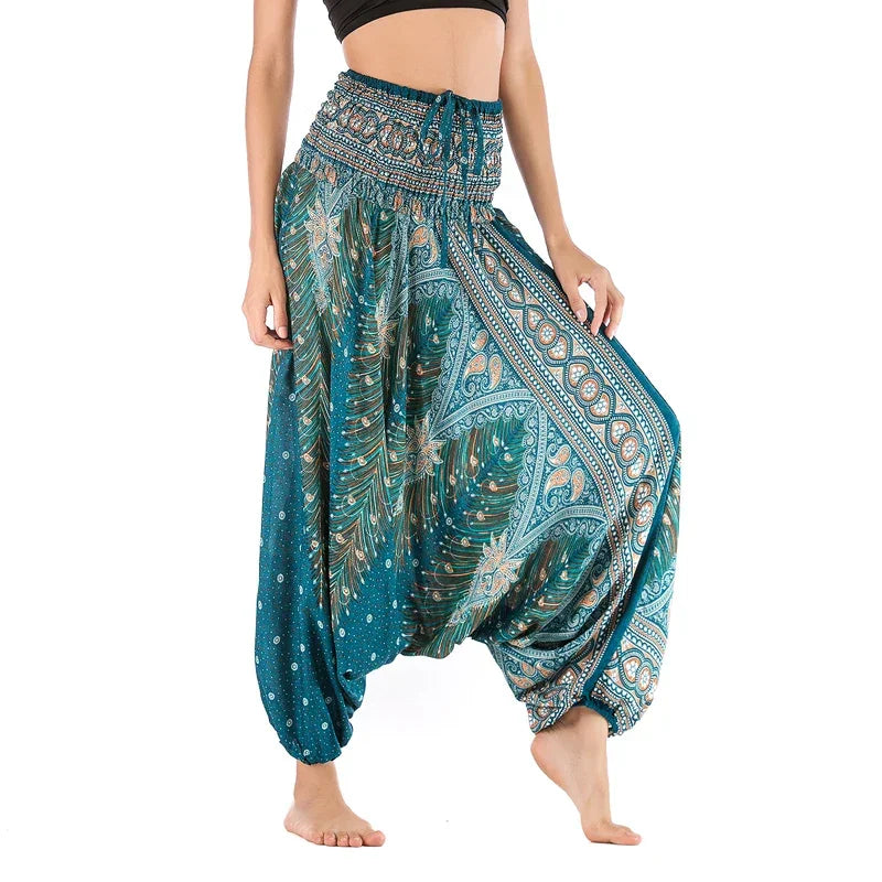 Bohemian High Waist Rayon Harem Baggy Pant - Palm and Thread