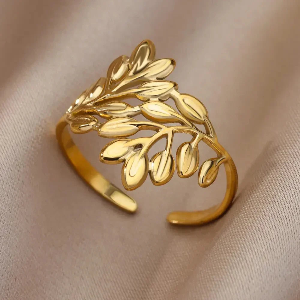 Gold Color Hollow out Open Finger Ring - Palm and Thread