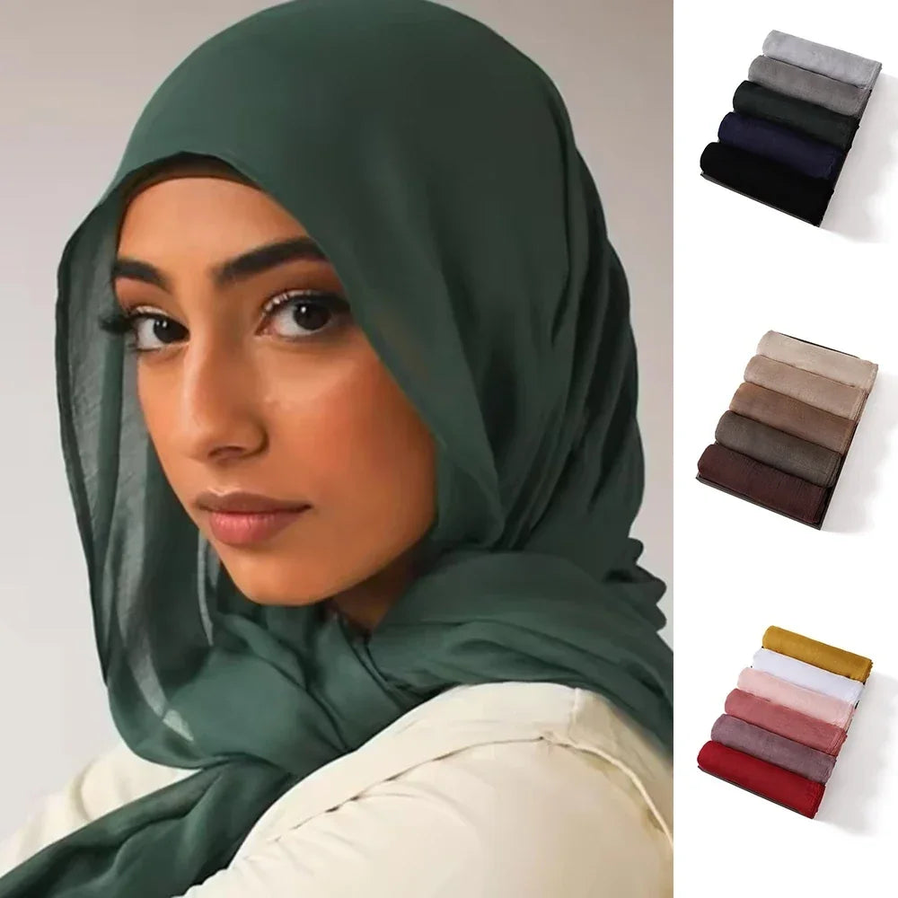 Thin Plain Shawl Soft Viscose Rayon Headscarf - Palm and Thread