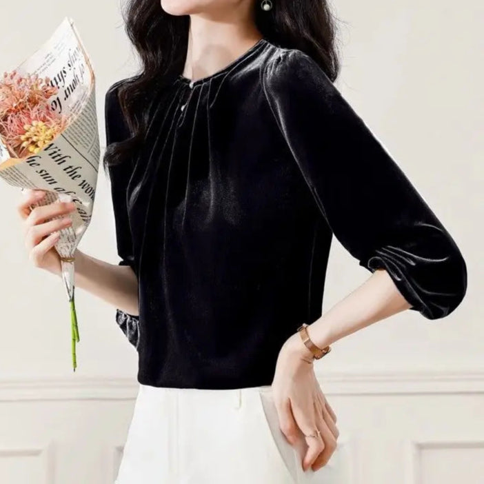 Vintage Elegant Gold Velvet T-Shirt - Palm and Thread