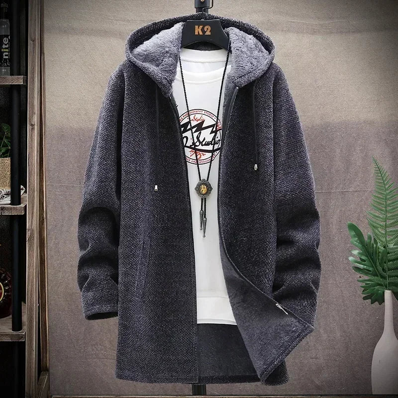 New Hot Warm Zipper Medium Long Cardigan Top - Palm and Thread