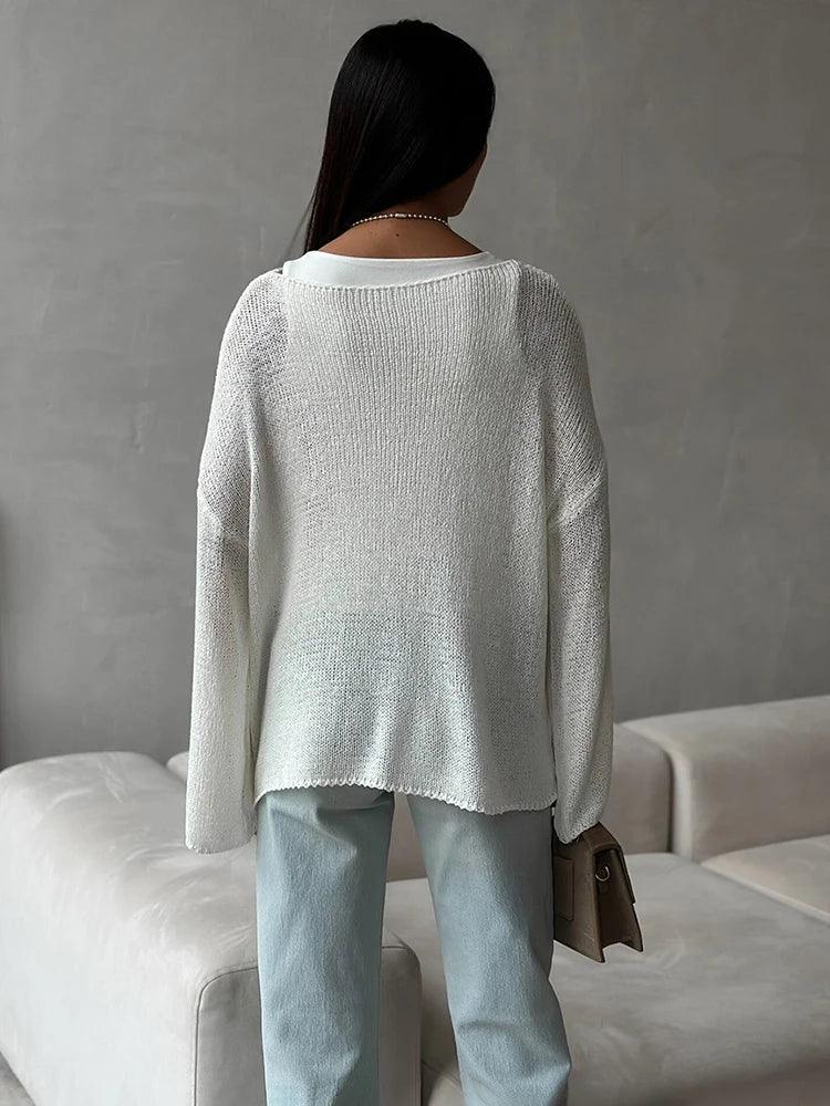 New Knit Hollow Sweater Top - Palm and Thread