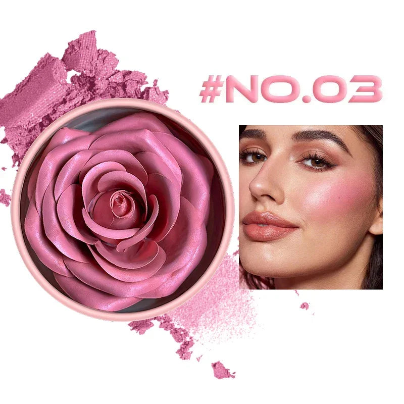 4-Shade Rose Petal Blush 3D petal rose Makeup Blush - Palm and Thread