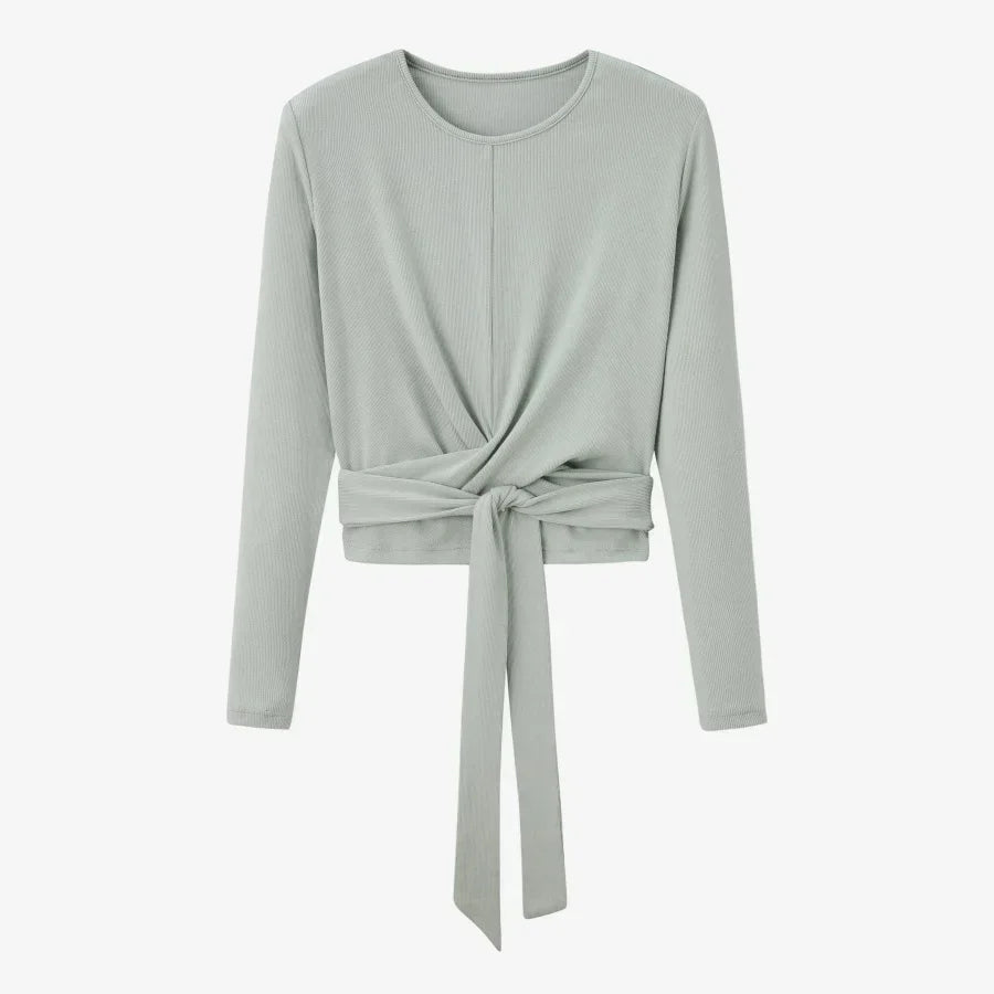 Ribbing closed-fit wrap tops + Aline dress - Palm and Thread