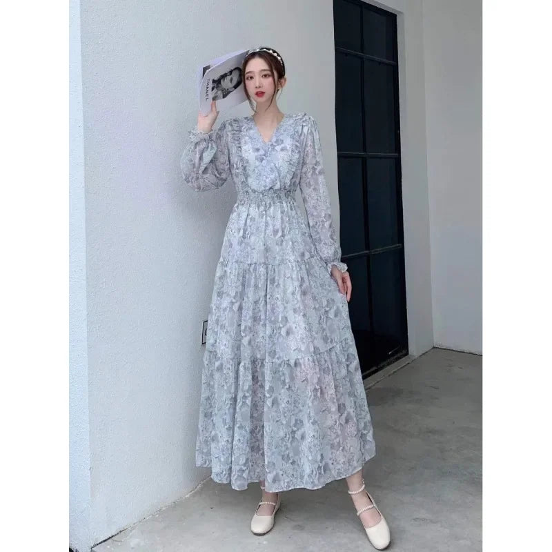 V-neck Long Sleeve Vestidos Dress - Palm and Thread