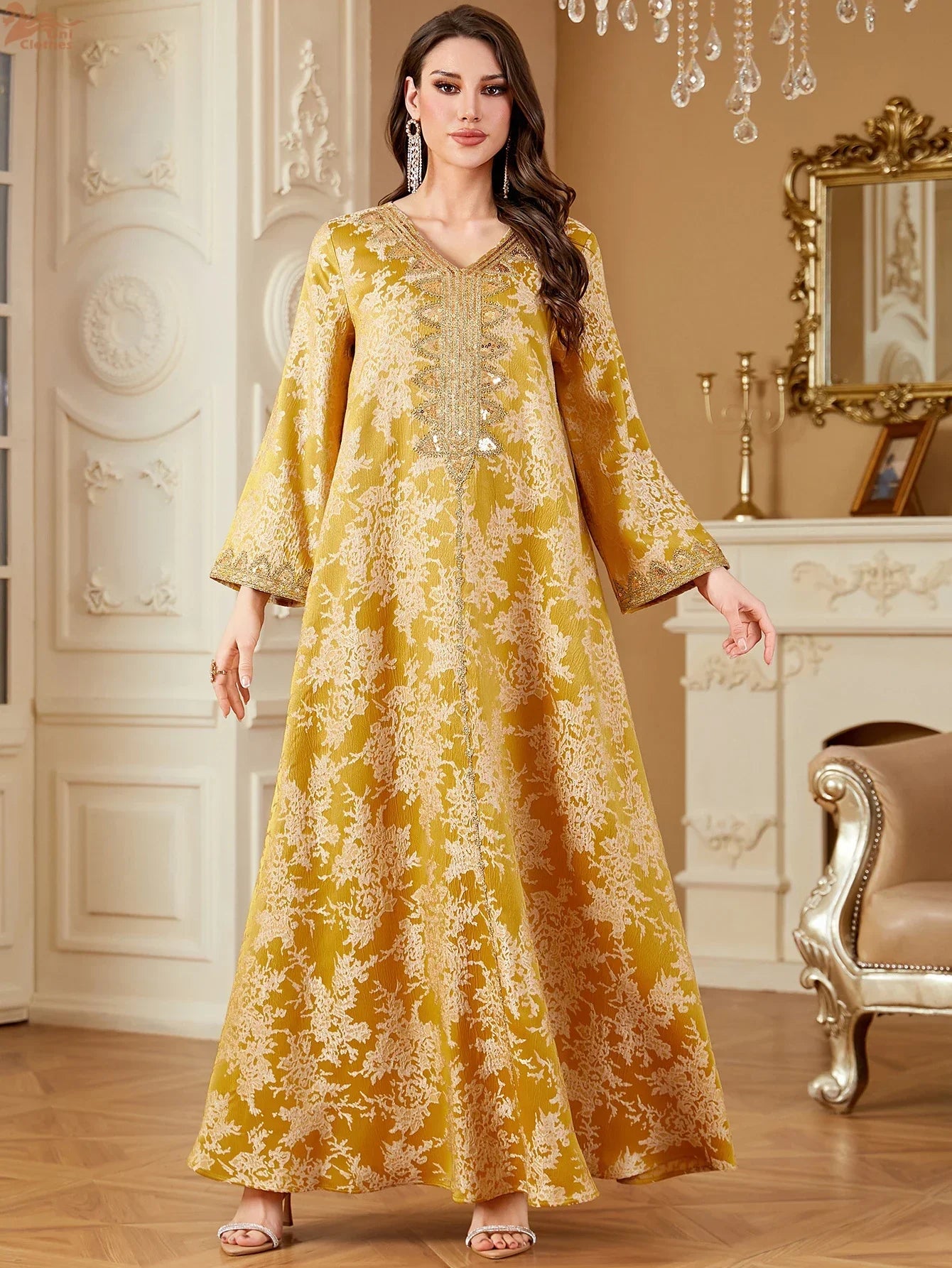 Fashion Ethnic Floral Print Long Dress - Palm and Thread