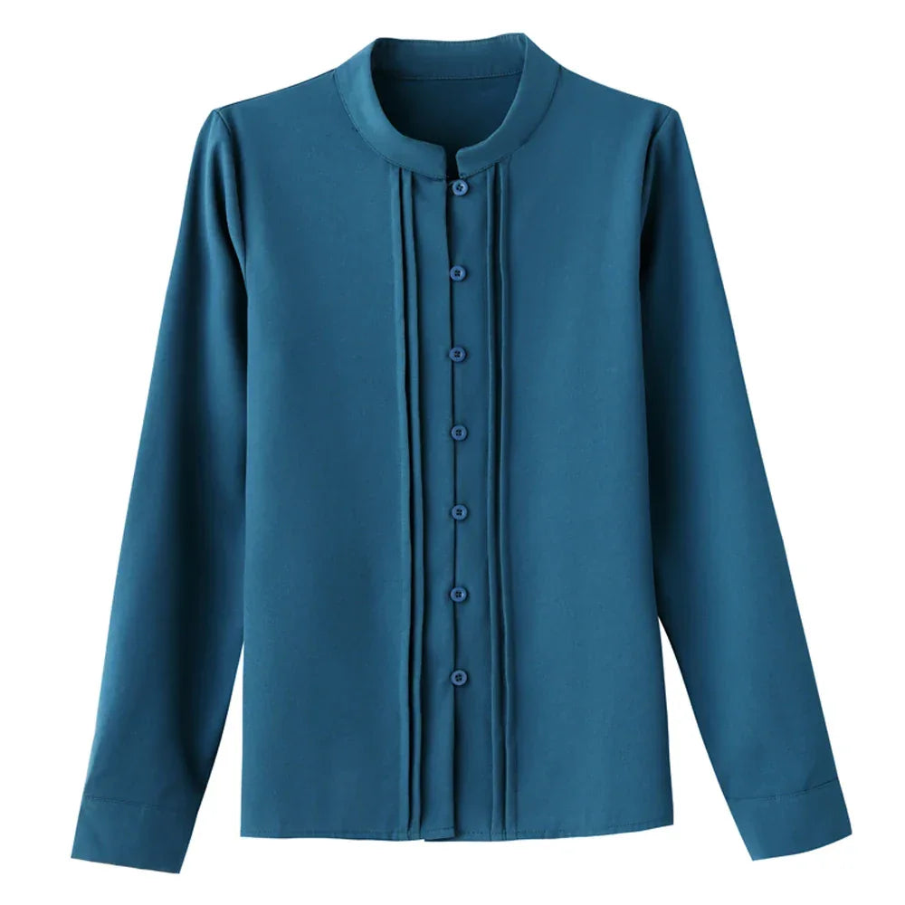High Quality Elegant Solid Silk Shirt - Palm and Thread
