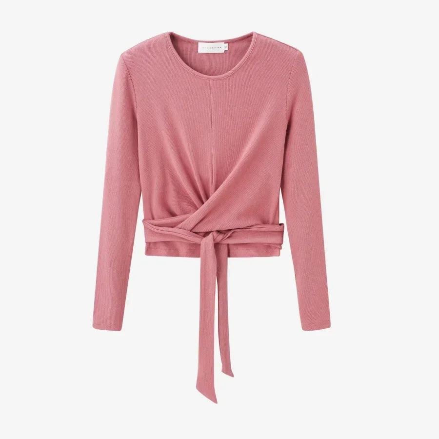 Ribbing closed-fit wrap tops + Aline dress - Palm and Thread