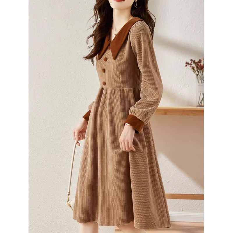 Vintage Corduroy Elegant Dress - Palm and Thread