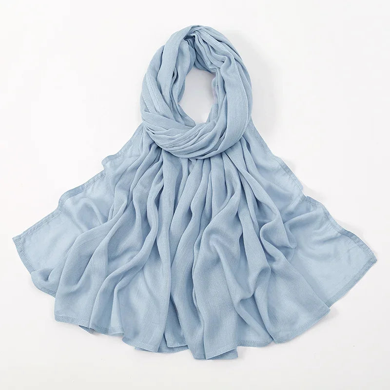 Thin Plain Shawl Soft Viscose Rayon Headscarf - Palm and Thread