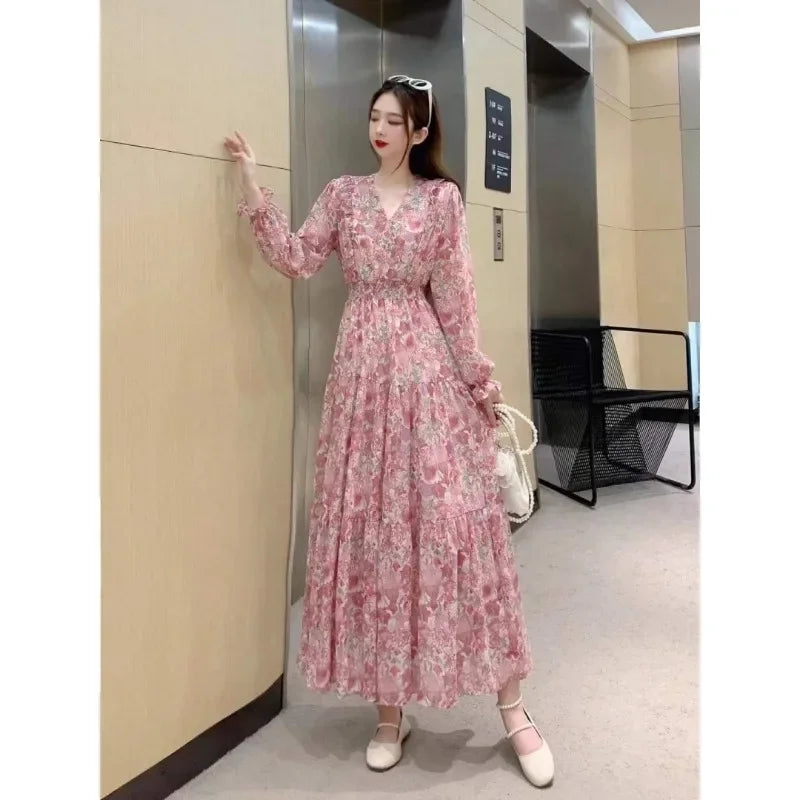 V-neck Long Sleeve Vestidos Dress - Palm and Thread