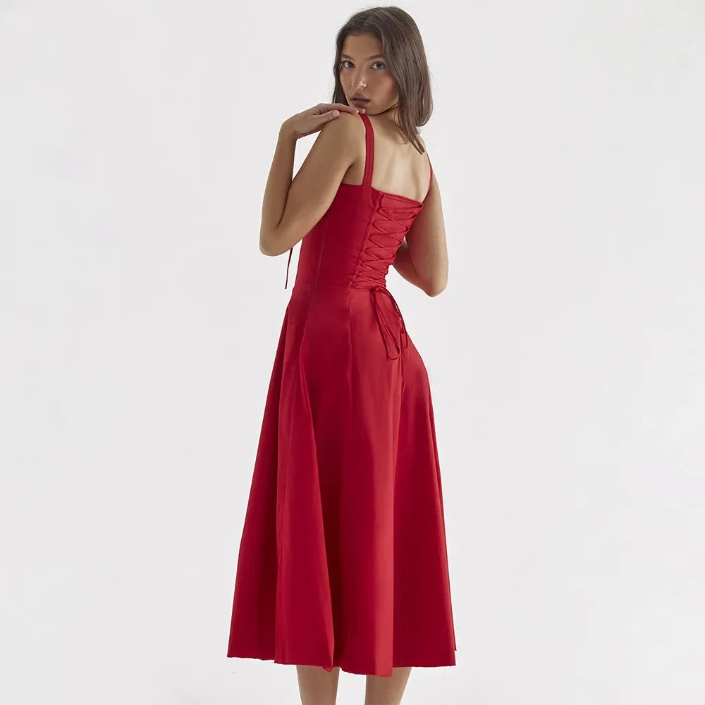 Elegant Waist-Tied Slimming Dress