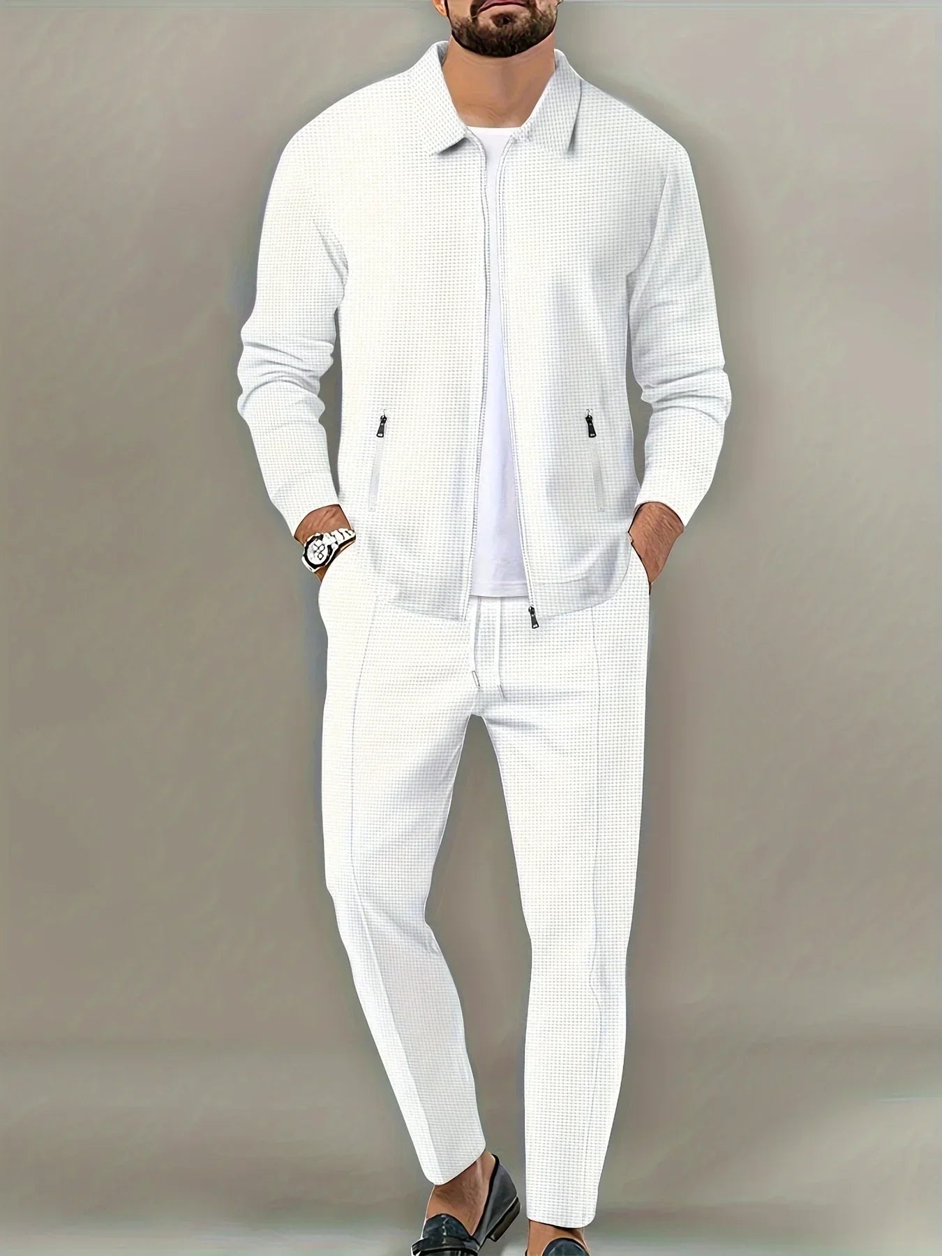 Slim Fit Jacket with Zipper Pocket Sportswear SET - Palm and Thread