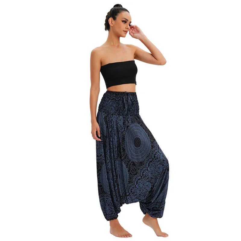 Bohemian High Waist Rayon Harem Baggy Pant - Palm and Thread
