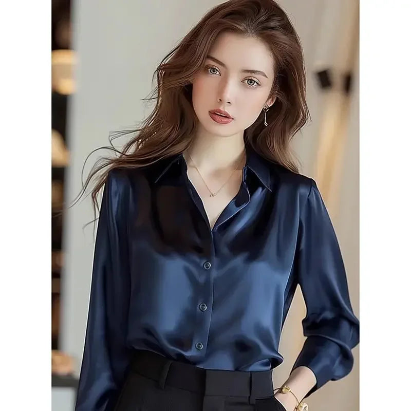 New Satin Shirt Blouse - Palm and Thread