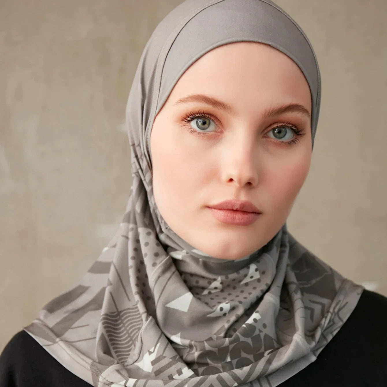 Sporty Inner Hijab Geometric Printing Pattern - Palm and Thread