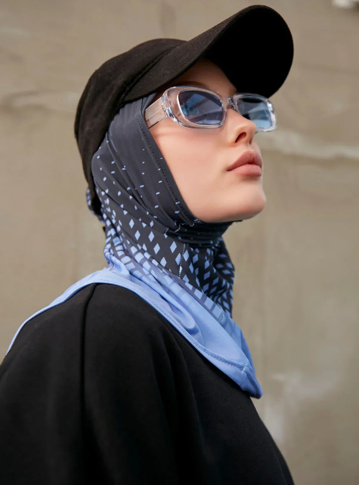 Sporty Inner Hijab Geometric Printing Pattern - Palm and Thread