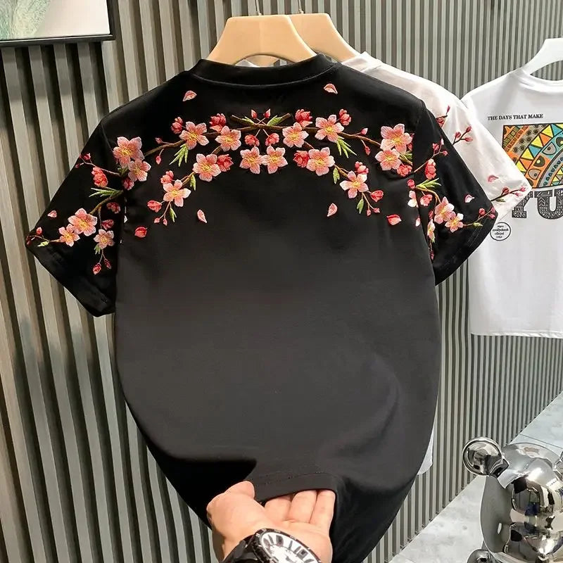 Short-sleeved Embroidered Shirt - Palm and Thread