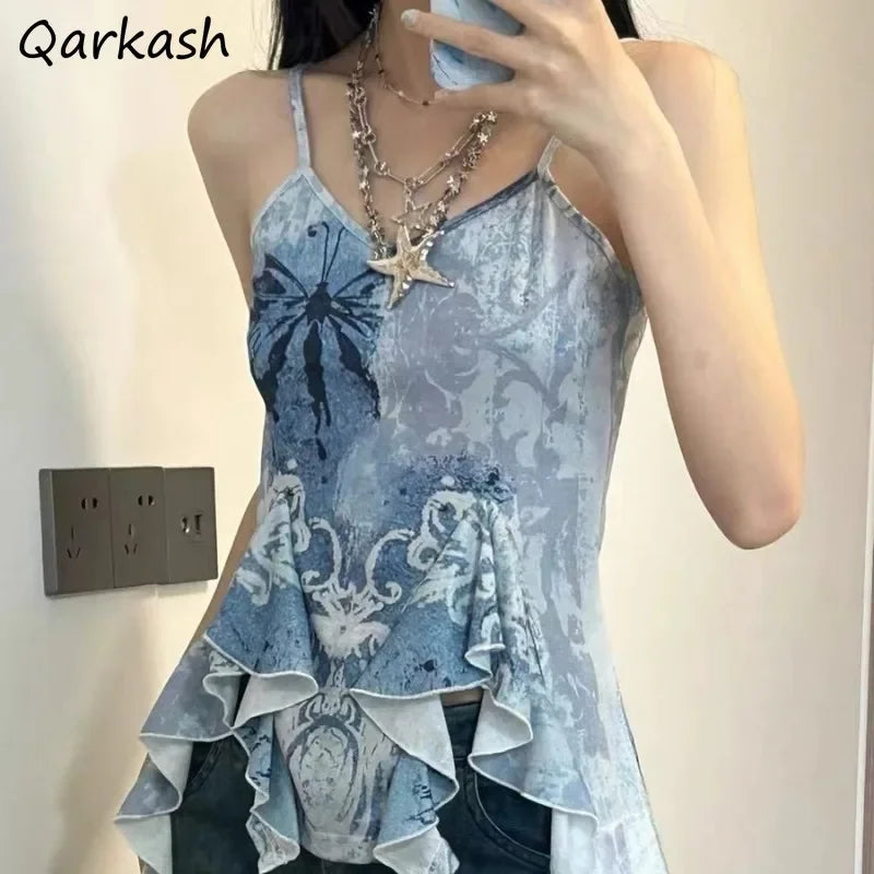 Asymetrical Tank Camis Top - Palm and Thread