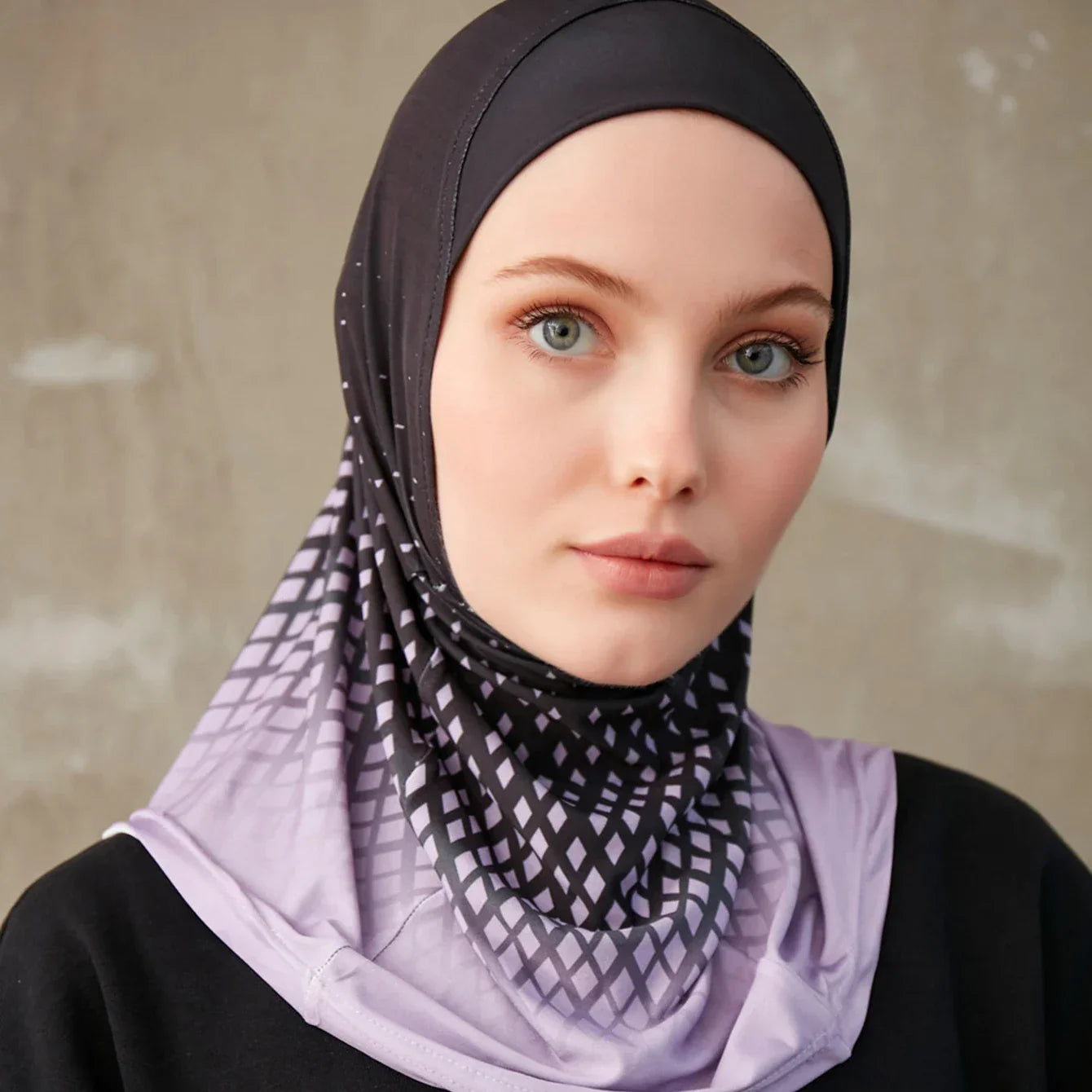 Sporty Inner Hijab Geometric Printing Pattern - Palm and Thread
