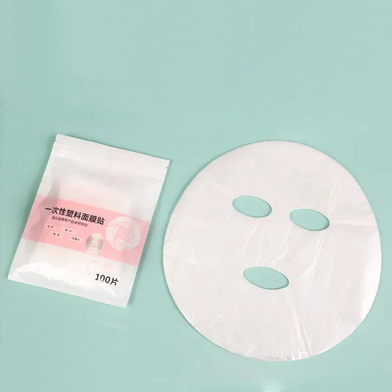 Disposable Face Plastic Paper Transparent PE Mask - Palm and Thread
