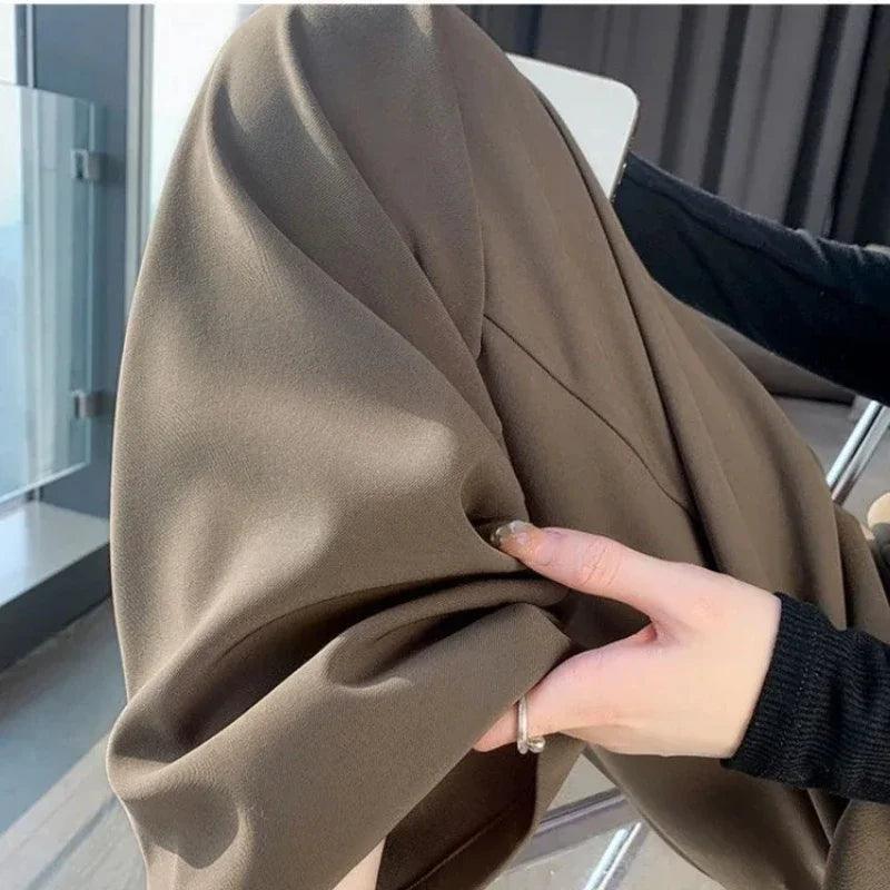 Elegant Wide Leg High Waist Baggy Suit Pant - Palm and Thread