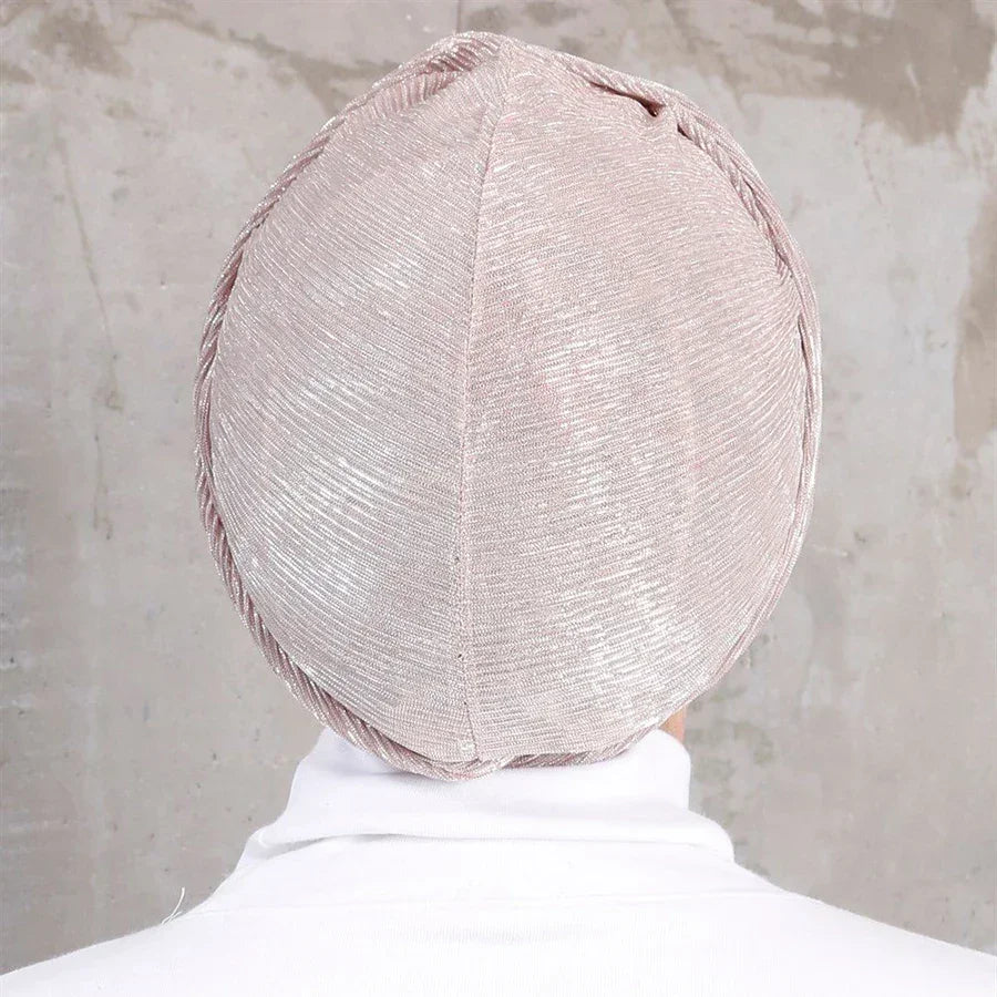 Glitter inner Ventilate Instant Turban Headscarf - Palm and Thread