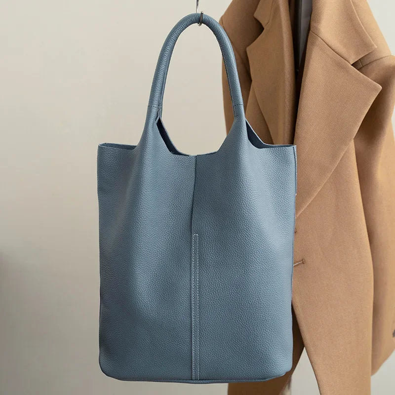 Genuine Leather Commuter Tote Handbag - Palm and Thread