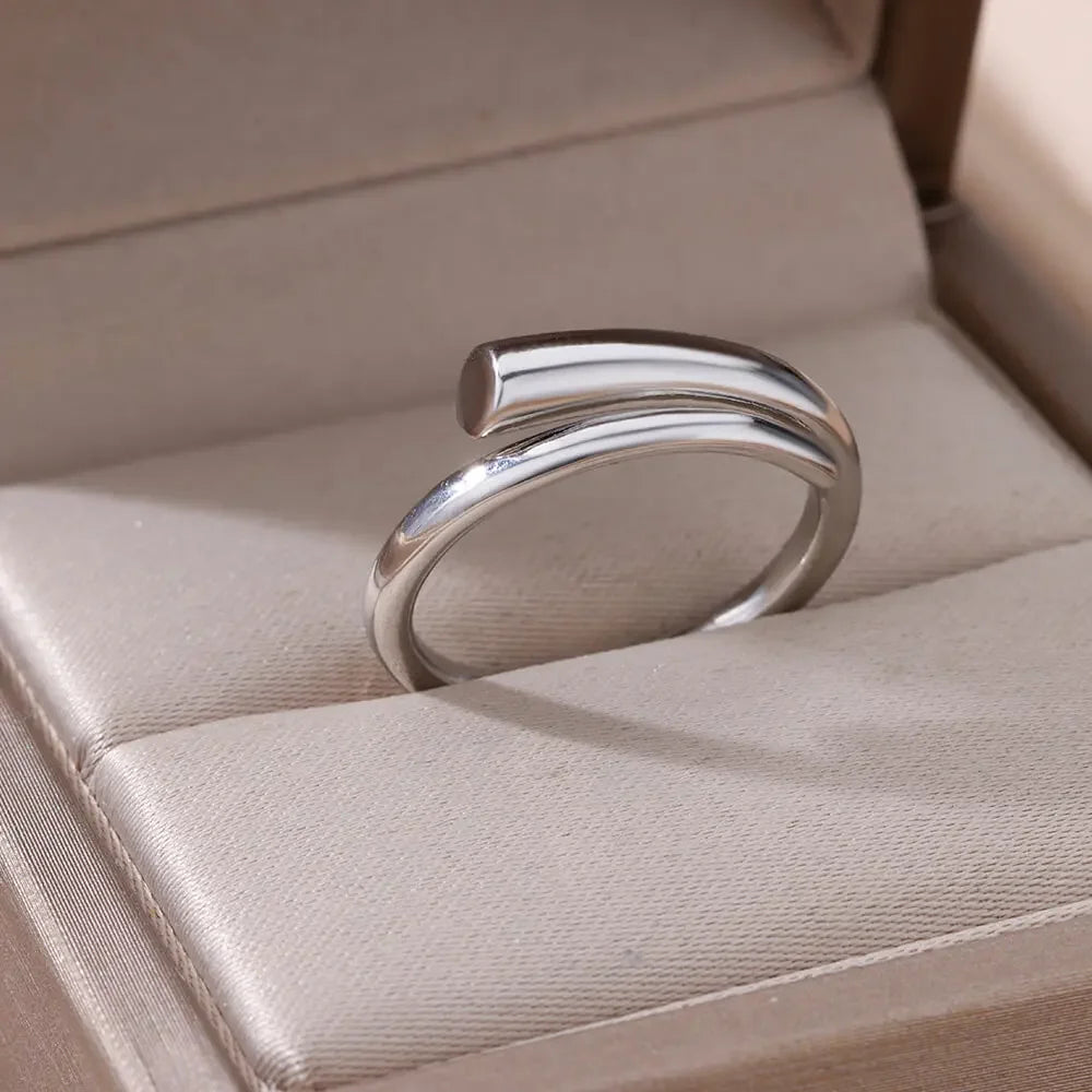 Stainless Steel Angel Feather Ring - Palm and Thread