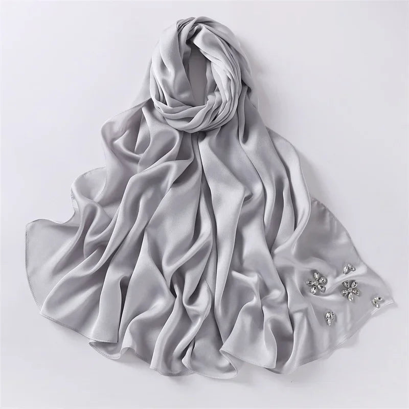 Luxury Stitch Diamond Floral Bubble Chiffon Hijab - Palm and Thread