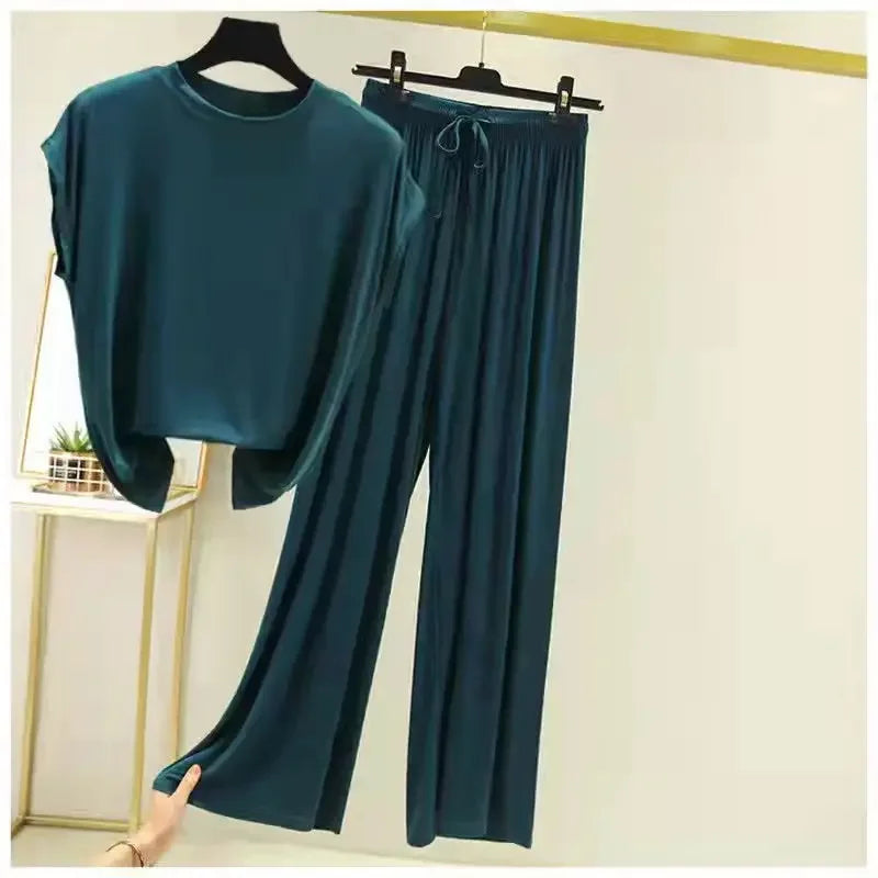 Modal Loose Homewear set O-neck streetwear Casual pajama - Palm and Thread