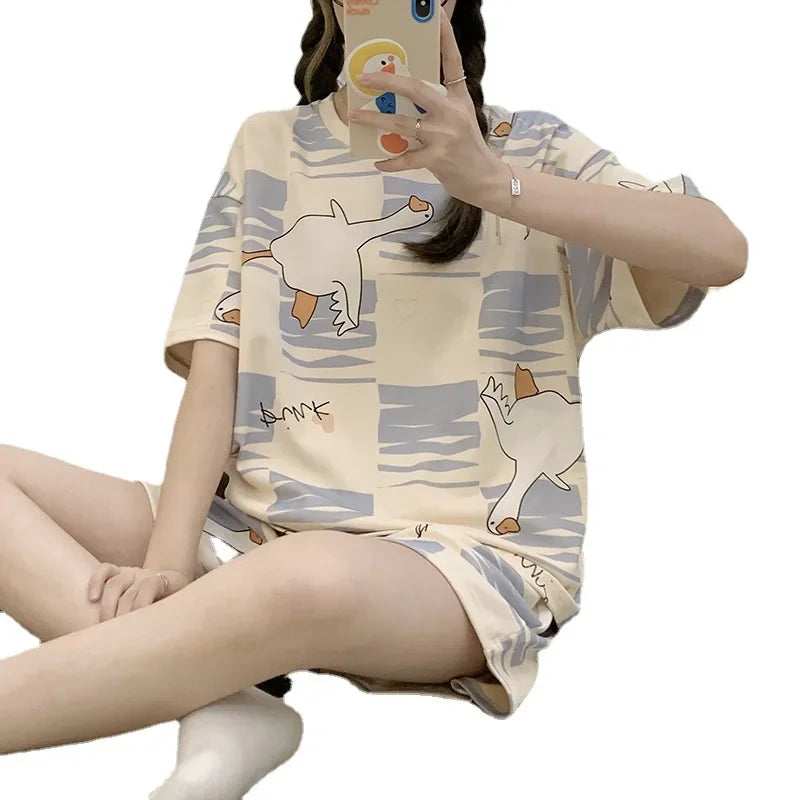 New Short-Sleeved Sweet and Lovely Ladies Pajama - Palm and Thread