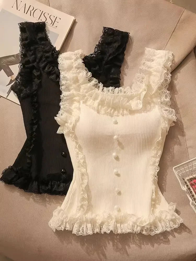 Lace Patchwork Crop Top - Palm and Thread