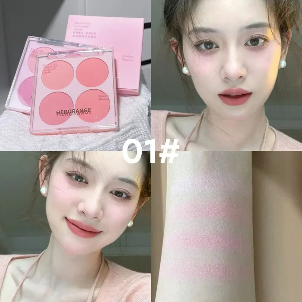 4 Colors Blush Powder Face Makeup Set - Palm and Thread