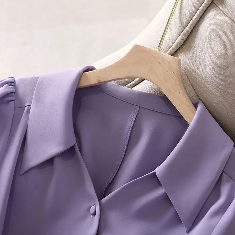 Temperament Fashion Sping New Chiffon Shirt - Palm and Thread