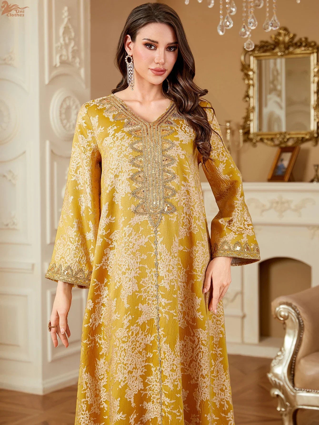 Fashion Ethnic Floral Print Long Dress - Palm and Thread