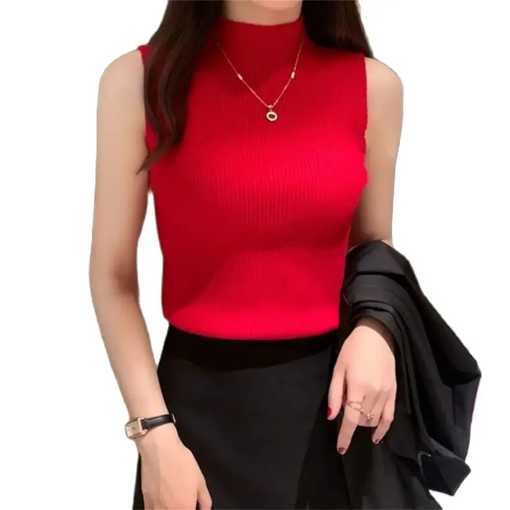 Turtleneck Sleeveless Vest - Palm and Thread