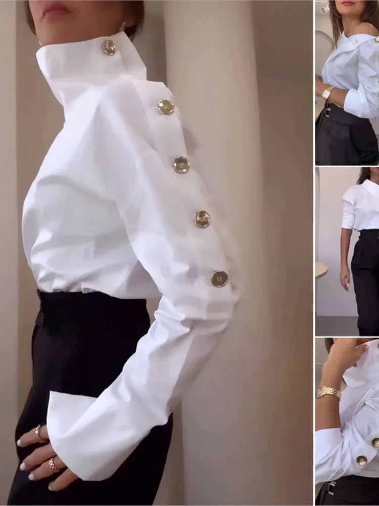 New Fashion Long-sleeve Button Blouse - Palm and Thread