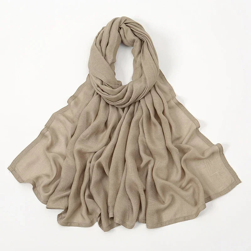 Thin Plain Shawl Soft Viscose Rayon Headscarf - Palm and Thread