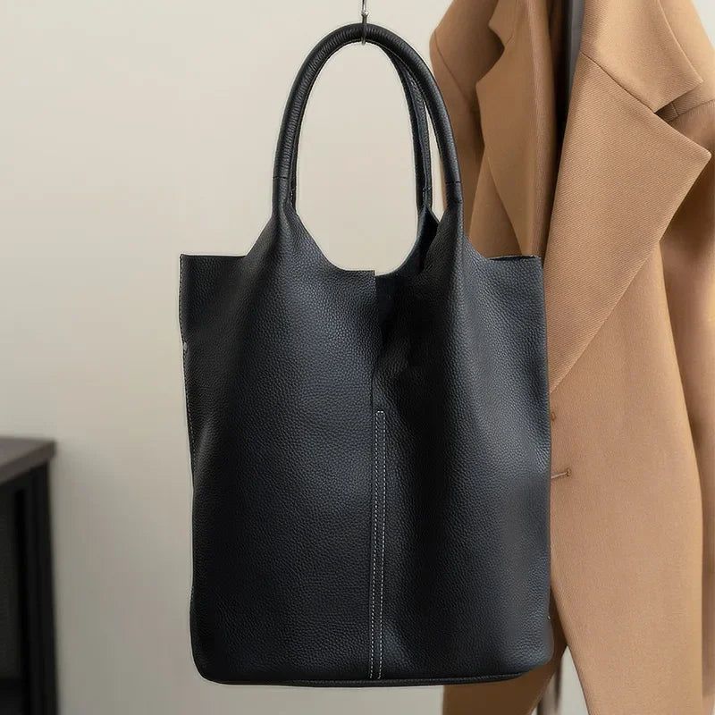 Genuine Leather Commuter Tote Handbag - Palm and Thread