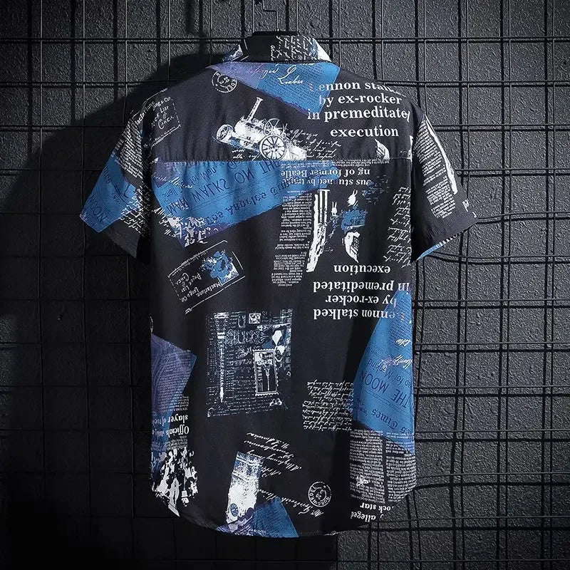 Thin style graffiti printed trendy Shirt - Palm and Thread