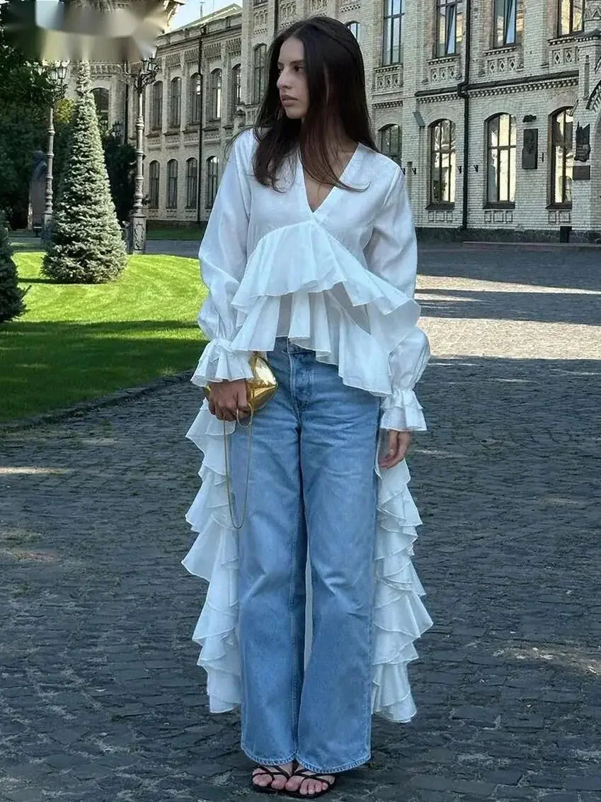 Fashion V-Neck Long Sleeve Shirt - Palm and Thread