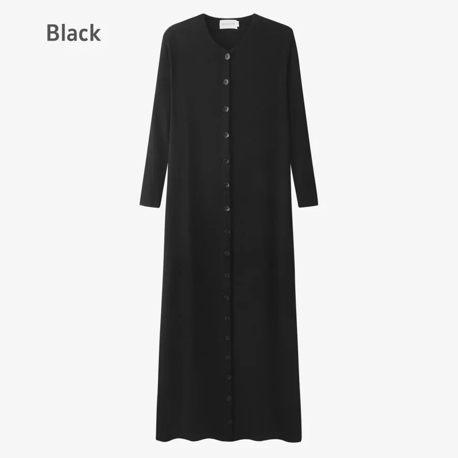 Comfortable ribbing maxi button dress - Palm and Thread