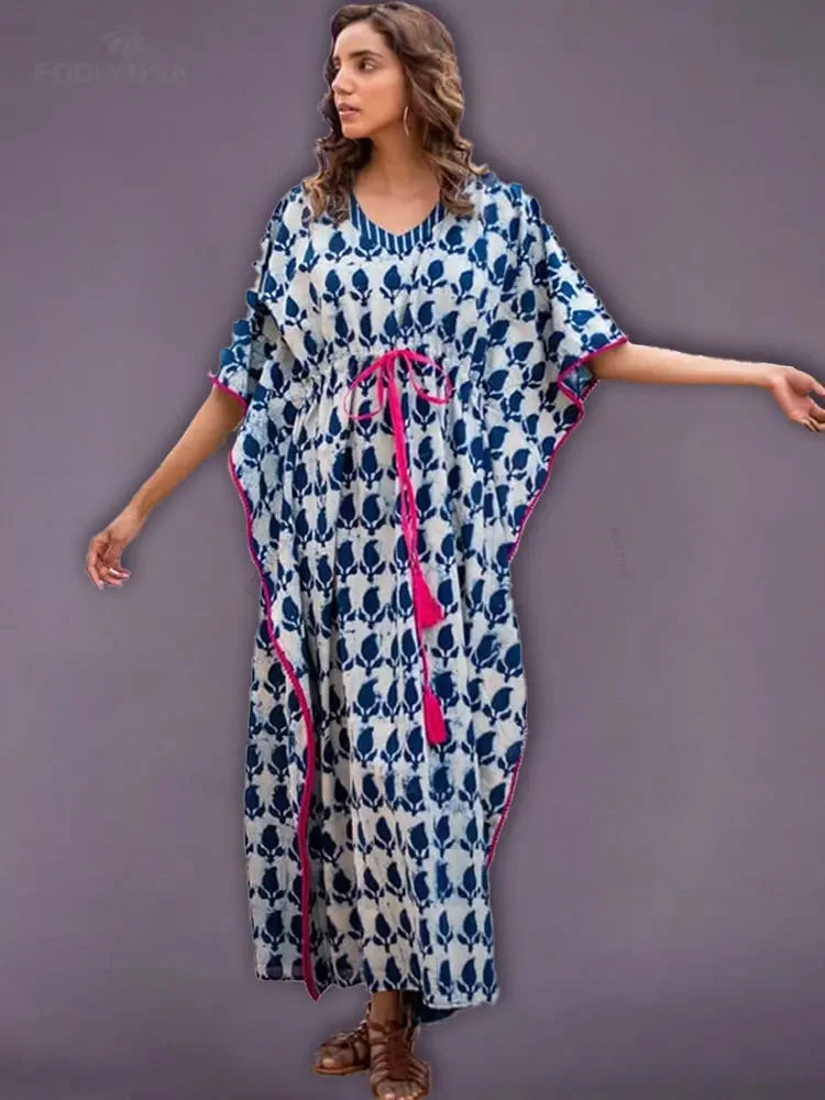 Bohemian Printed Loose Beach Dress - Palm and Thread