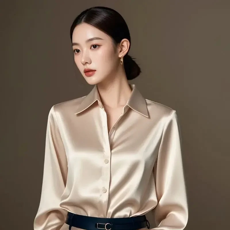 New Satin Shirt Blouse - Palm and Thread