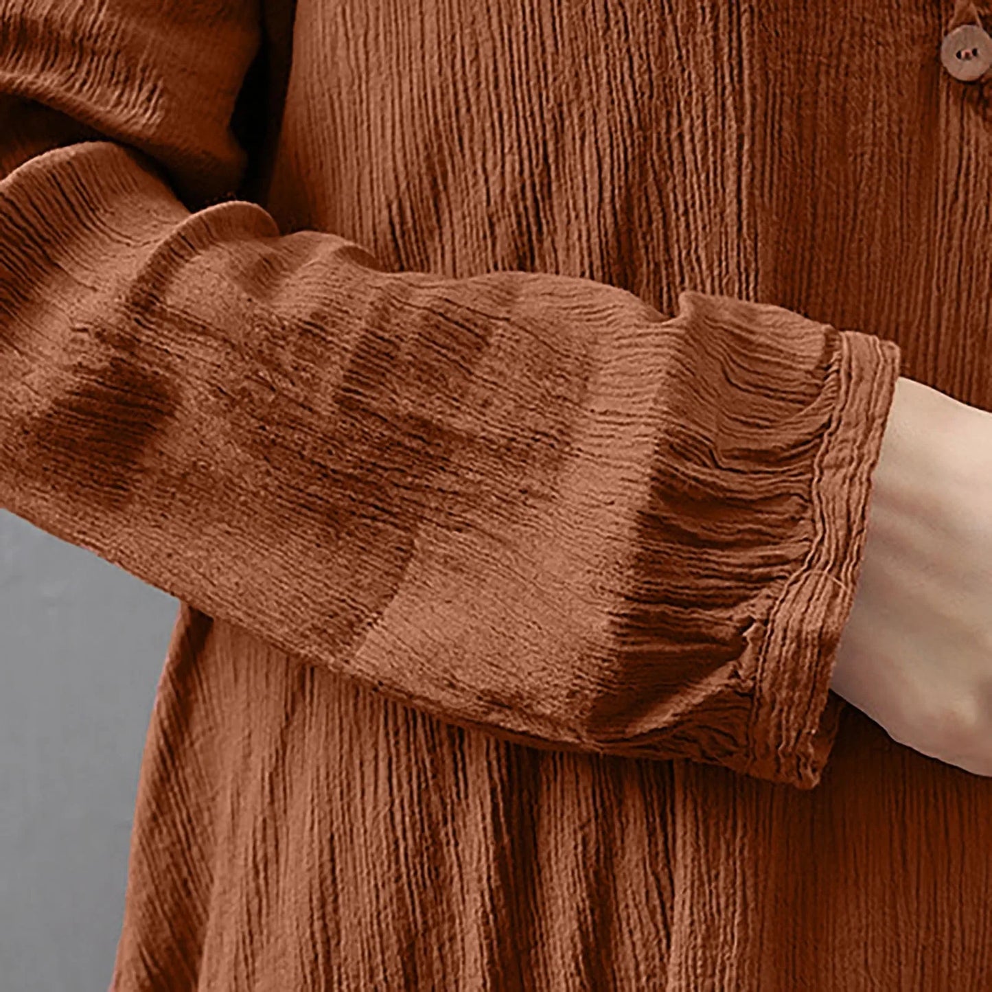 Elegant Linen Ginger Bohemia Layering Vintage Dress - Palm and Thread