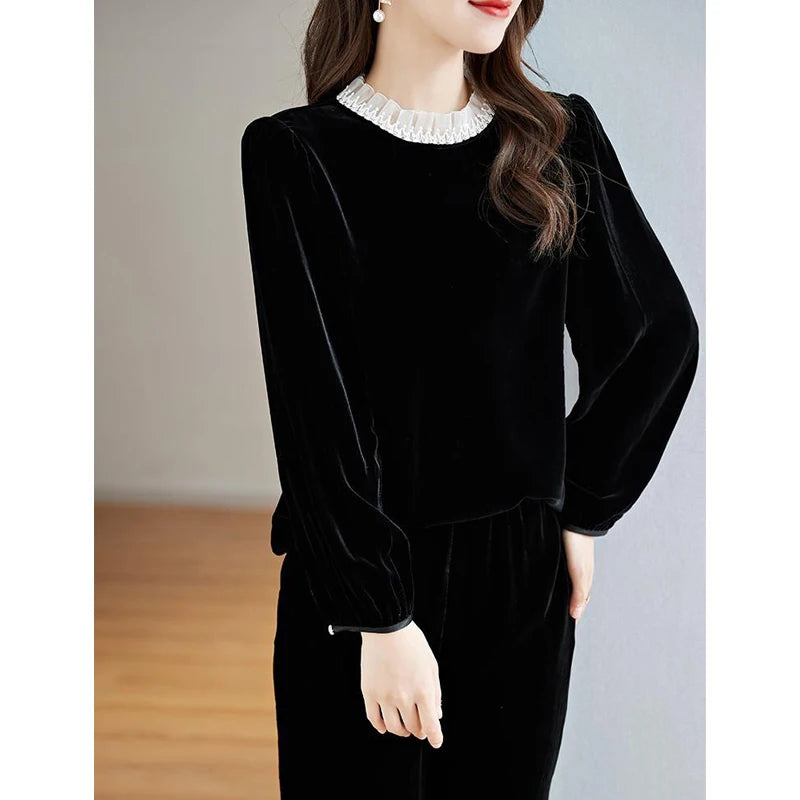 Elegant Chic Ruffle Lace T-Shirt - Palm and Thread