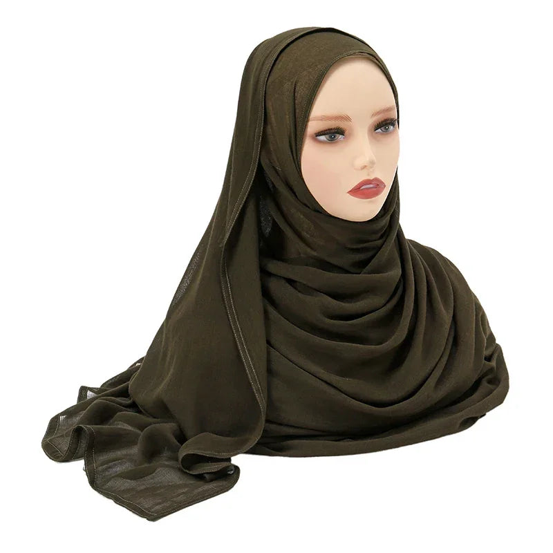 Thin Plain Shawl Soft Viscose Rayon Headscarf - Palm and Thread
